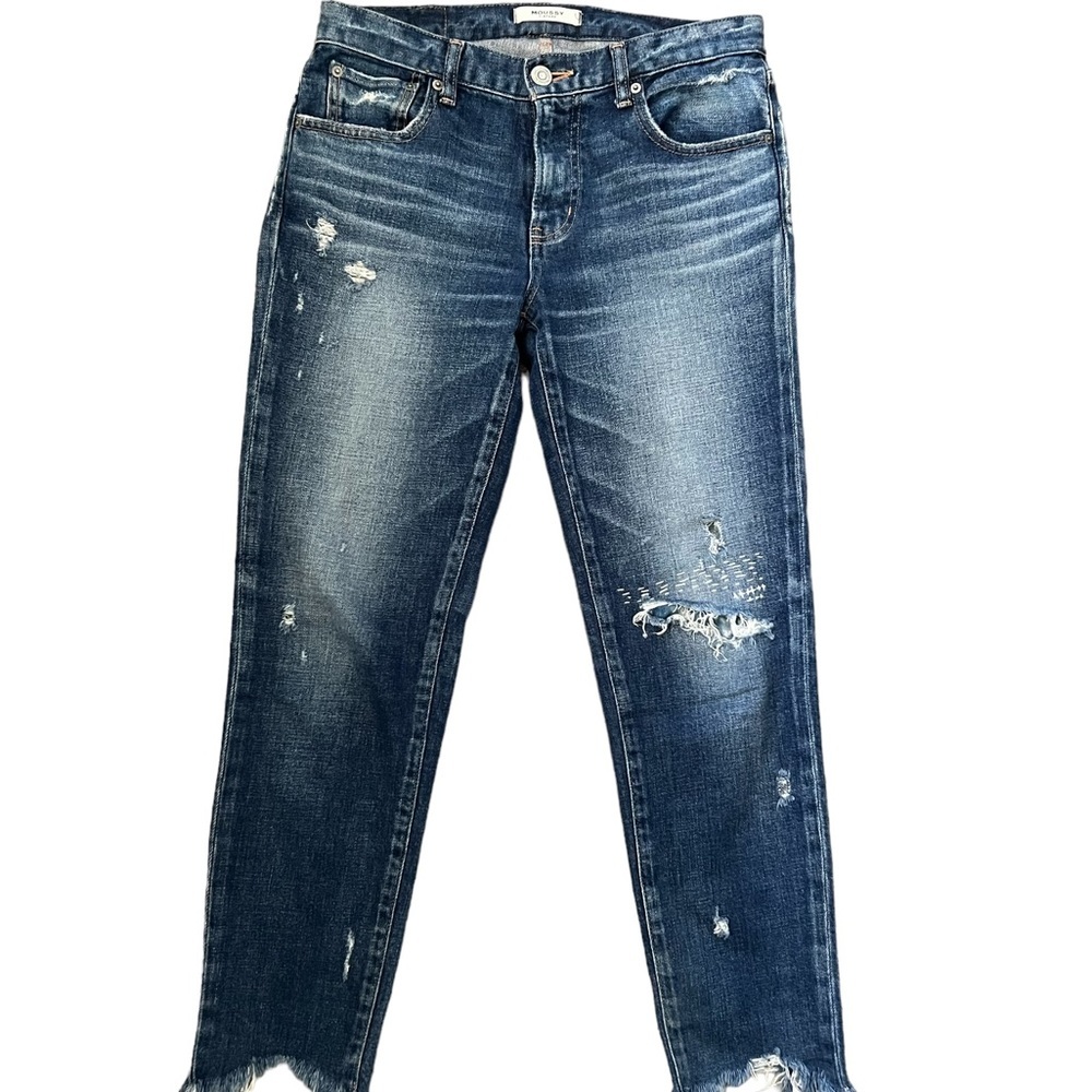 Moussy Vintage Distressed Howa Blue Denim Jeans  Made In Japan